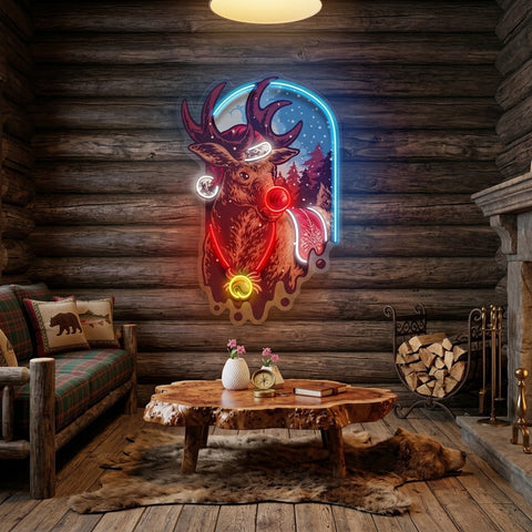 Christmas Deer LED Neon Sign Light Pop Art