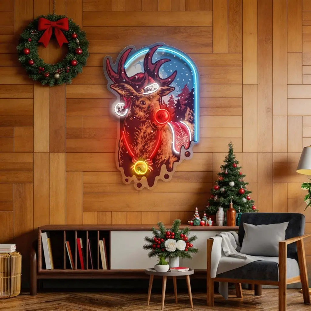 Christmas Deer LED Neon Sign Light Pop Art