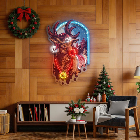 Christmas Deer LED Neon Sign Light Pop Art