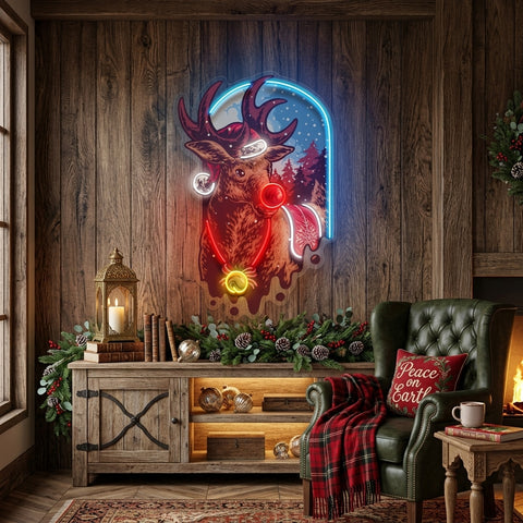 Christmas Deer LED Neon Sign Light Pop Art