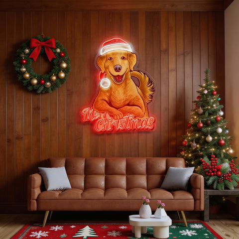 Christmas Dog LED Neon Sign Light Pop Art