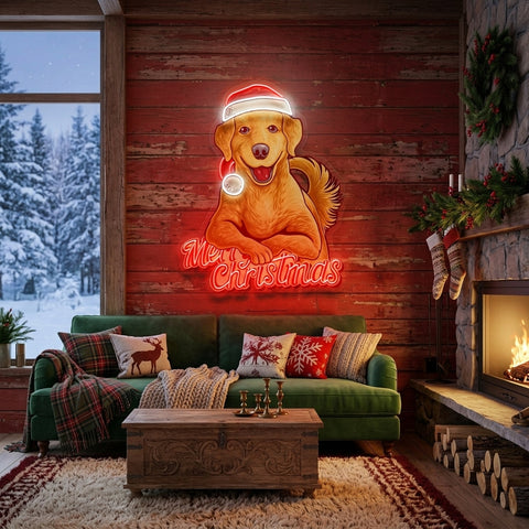 Christmas Dog LED Neon Sign Light Pop Art