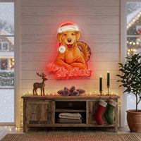 Christmas Dog LED Neon Sign Light Pop Art