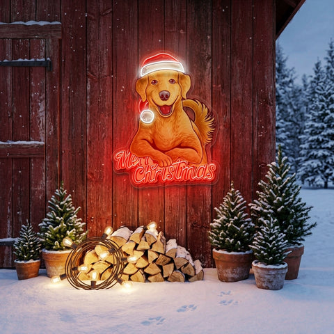 Christmas Dog LED Neon Sign Light Pop Art