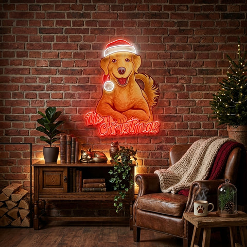 Christmas Dog LED Neon Sign Light Pop Art