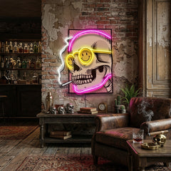 Cigarette Skull LED Neon Sign Light Pop Art