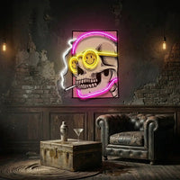 Cigarette Skull LED Neon Sign Light Pop Art