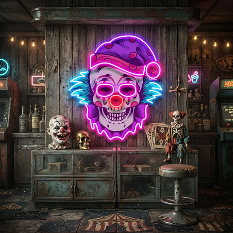 Clown Skull LED Neon Sign Light Pop Art