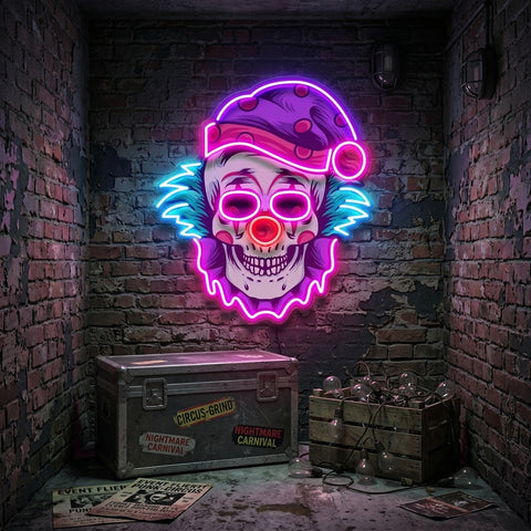 Clown Skull LED Neon Sign Light Pop Art