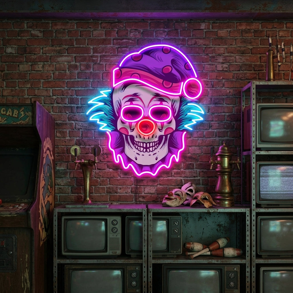 Clown Skull LED Neon Sign Light Pop Art