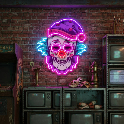 Clown Skull LED Neon Sign Light Pop Art