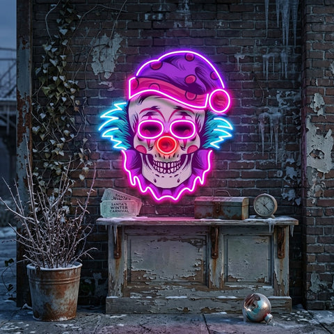 Clown Skull LED Neon Sign Light Pop Art