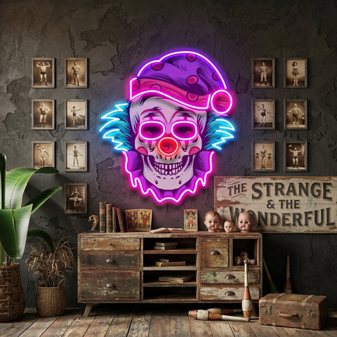 Clown Skull LED Neon Sign Light Pop Art