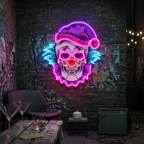 Clown Skull LED Neon Sign Light Pop Art