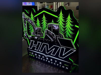 HMV Concrete and Construction custom LED neon logo sign