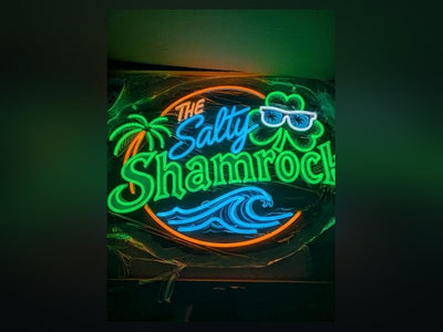 The Salty Shamrock custom LED neon logo sign