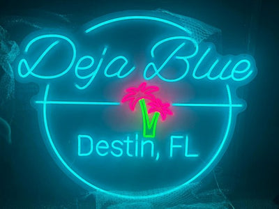 Deja Blue custom LED neon logo sign