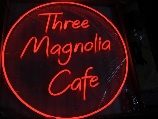 Three Magnolia Cafe custom LED neon logo sign