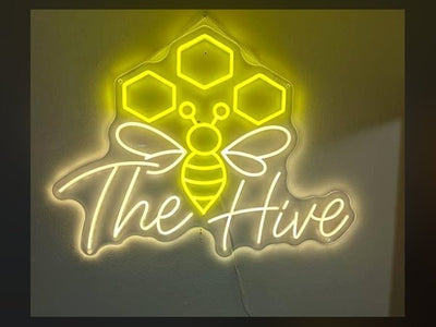 The Hive custom LED neon logo sign
