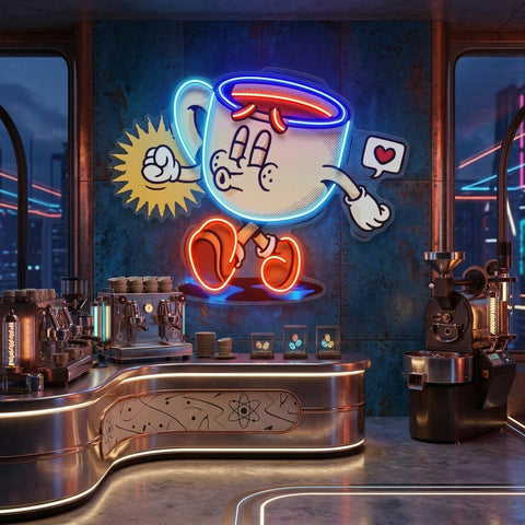 Coffee Cup Cute Trendy Retro LED Neon Sign Light Pop Art