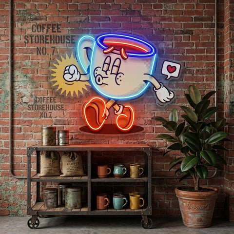 Coffee Cup Cute Trendy Retro LED Neon Sign Light Pop Art