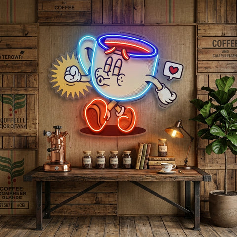 Coffee Cup Cute Trendy Retro LED Neon Sign Light Pop Art