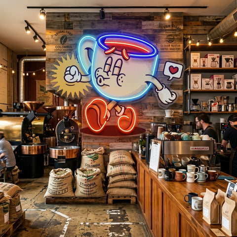 Coffee Cup Cute Trendy Retro LED Neon Sign Light Pop Art