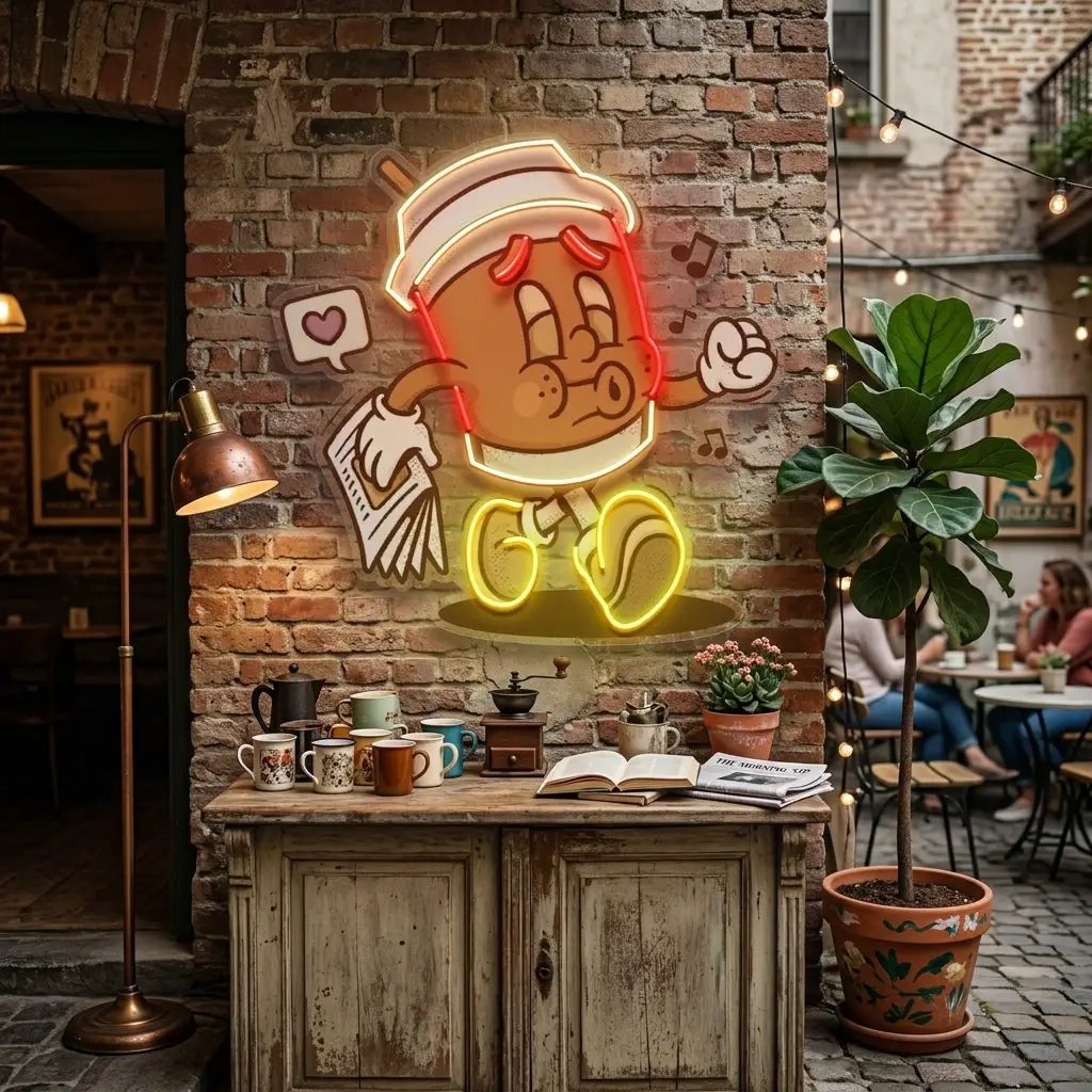 Coffee Cup Retro LED Neon Sign Light Pop Art