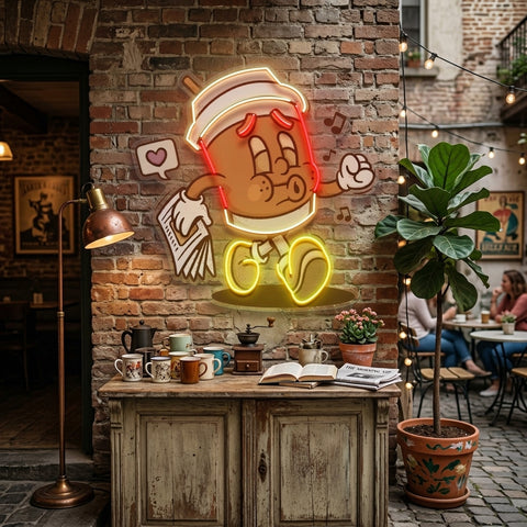 Coffee Cup Retro LED Neon Sign Light Pop Art
