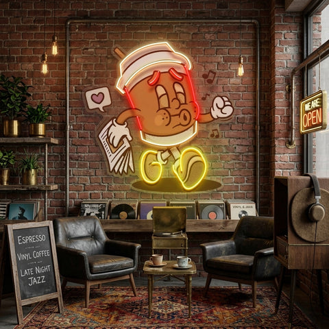 Coffee Cup Retro LED Neon Sign Light Pop Art