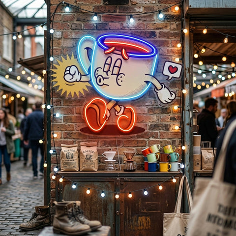 Coffee Cup Cute Trendy Retro LED Neon Sign Light Pop Art
