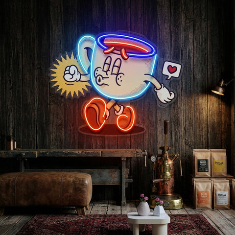 Coffee Cup Cute Trendy Retro LED Neon Sign Light Pop Art