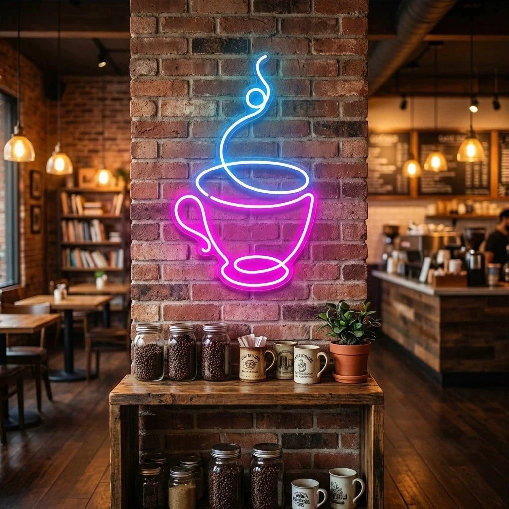Coffee Cup Led Neon Sign Light