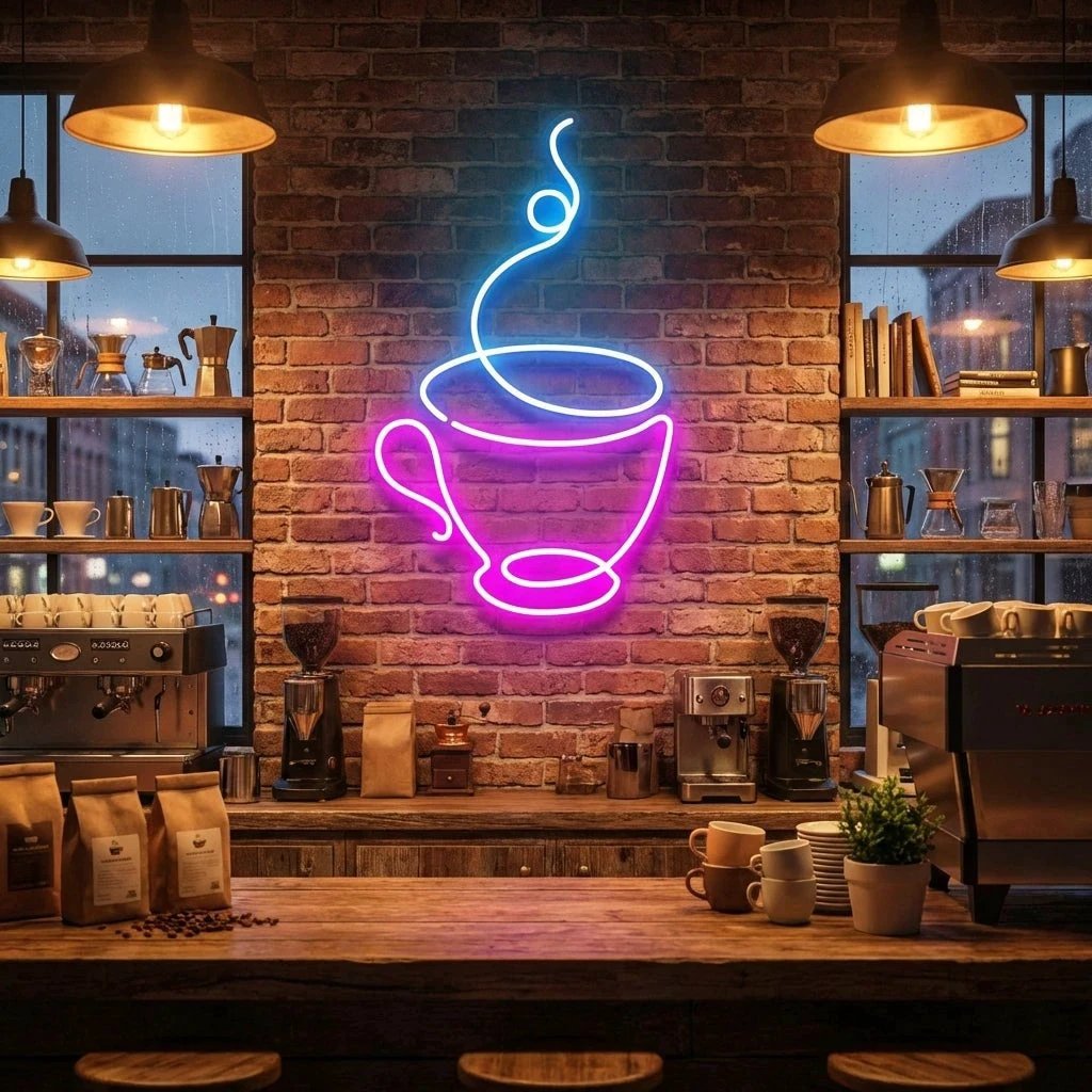 Coffee Cup Led Neon Sign Light