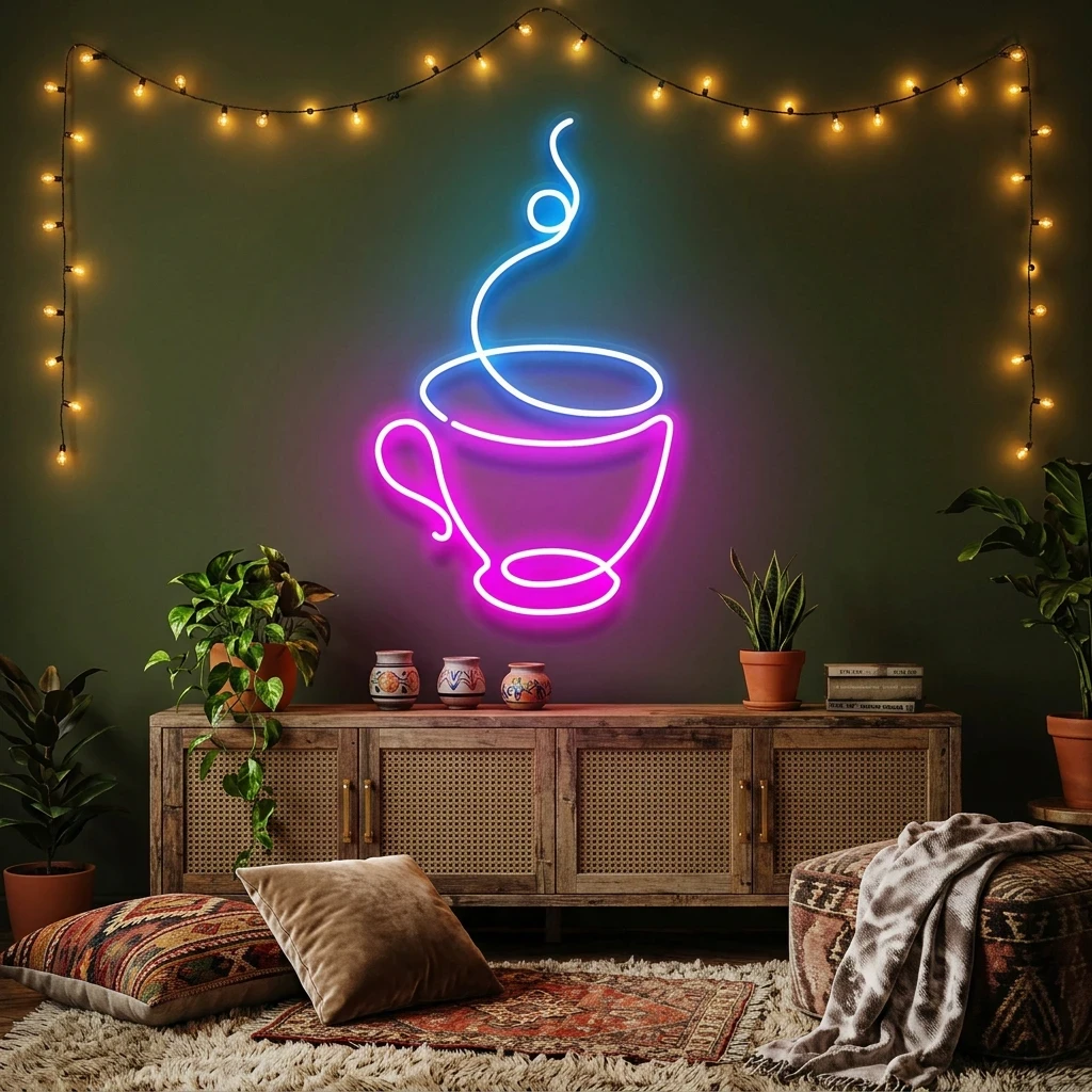 Coffee Cup Led Neon Sign Light