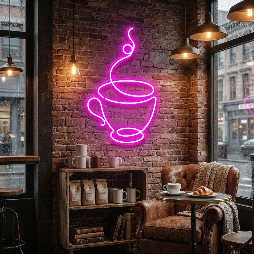 Coffee Cup Led Neon Sign Light
