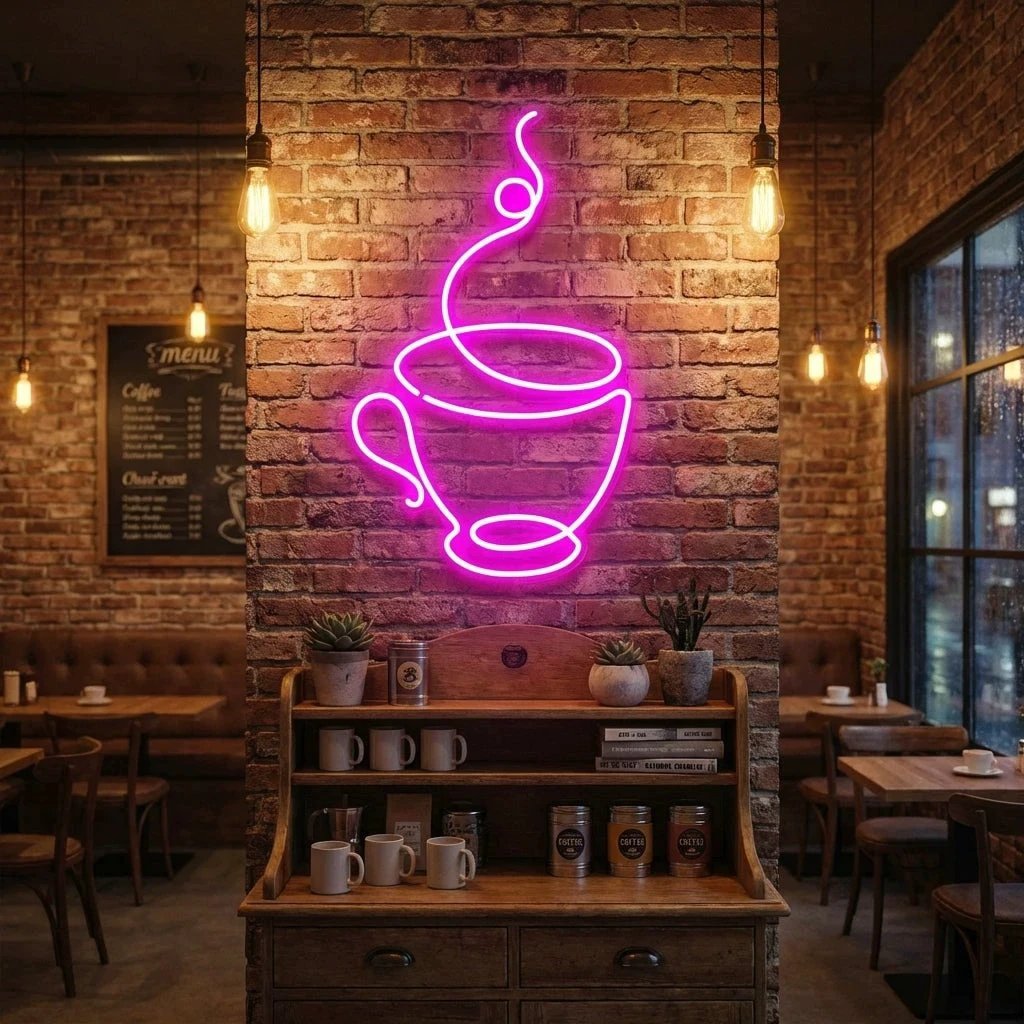 Coffee Cup Led Neon Sign Light