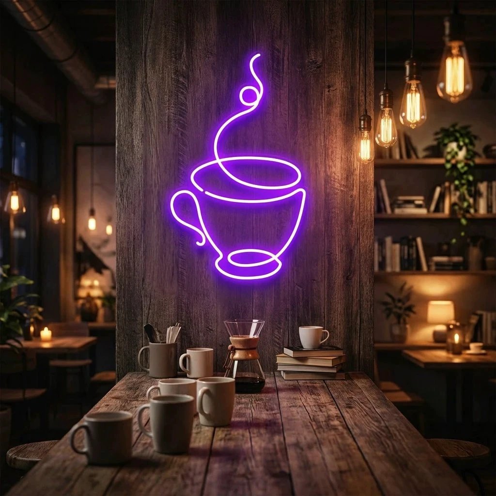Coffee Cup Led Neon Sign Light