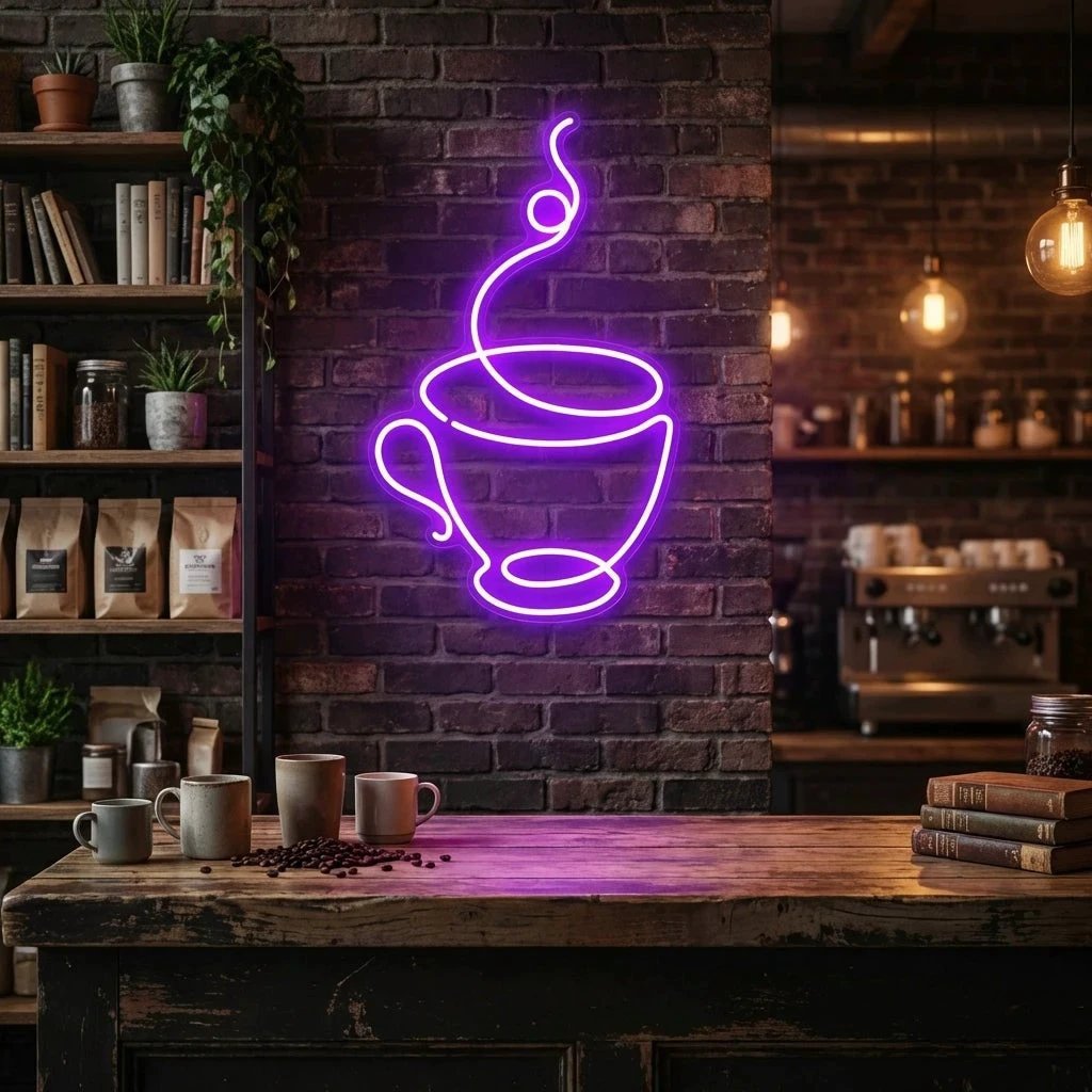 Coffee Cup Led Neon Sign Light