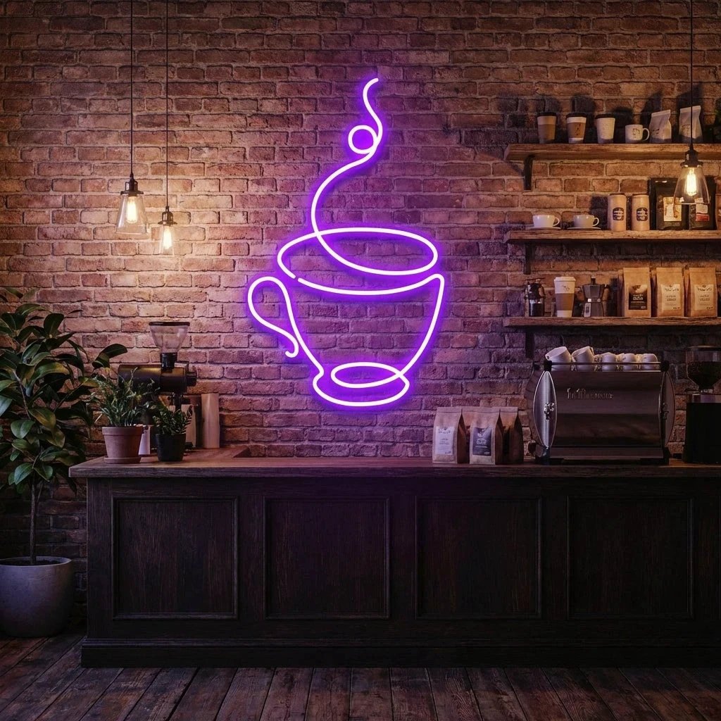 Coffee Cup Led Neon Sign Light