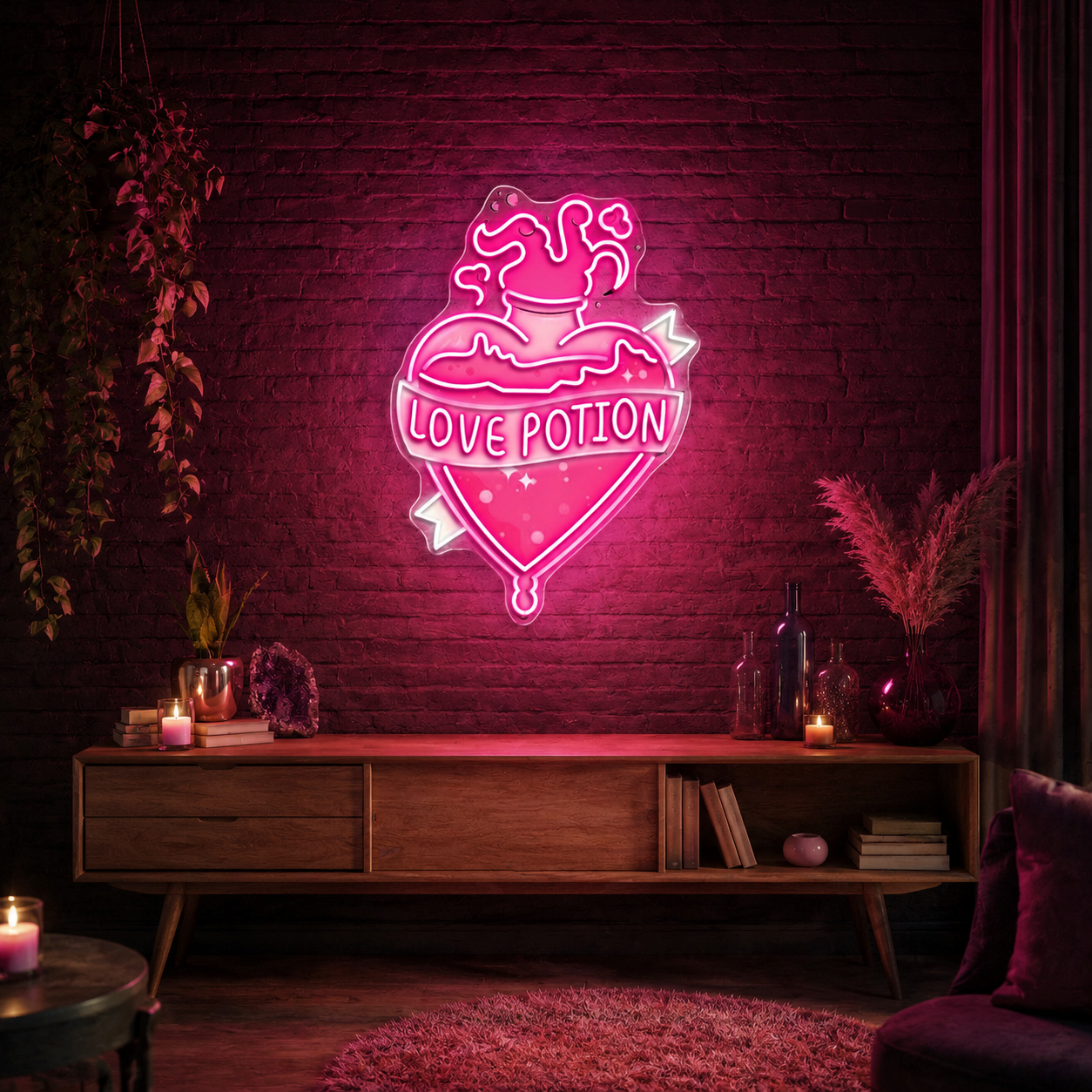 Brewing Romance, One Potion at a Time Neon Sight Light Artwork