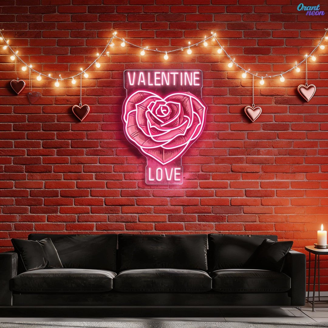 Love in Full Bloom: A Neon Valentine Best Gift For Valentine Neon Sight Light Artwork