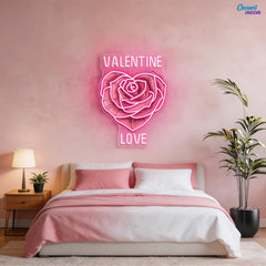 Love in Full Bloom: A Neon Valentine Best Gift For Valentine Neon Sight Light Artwork