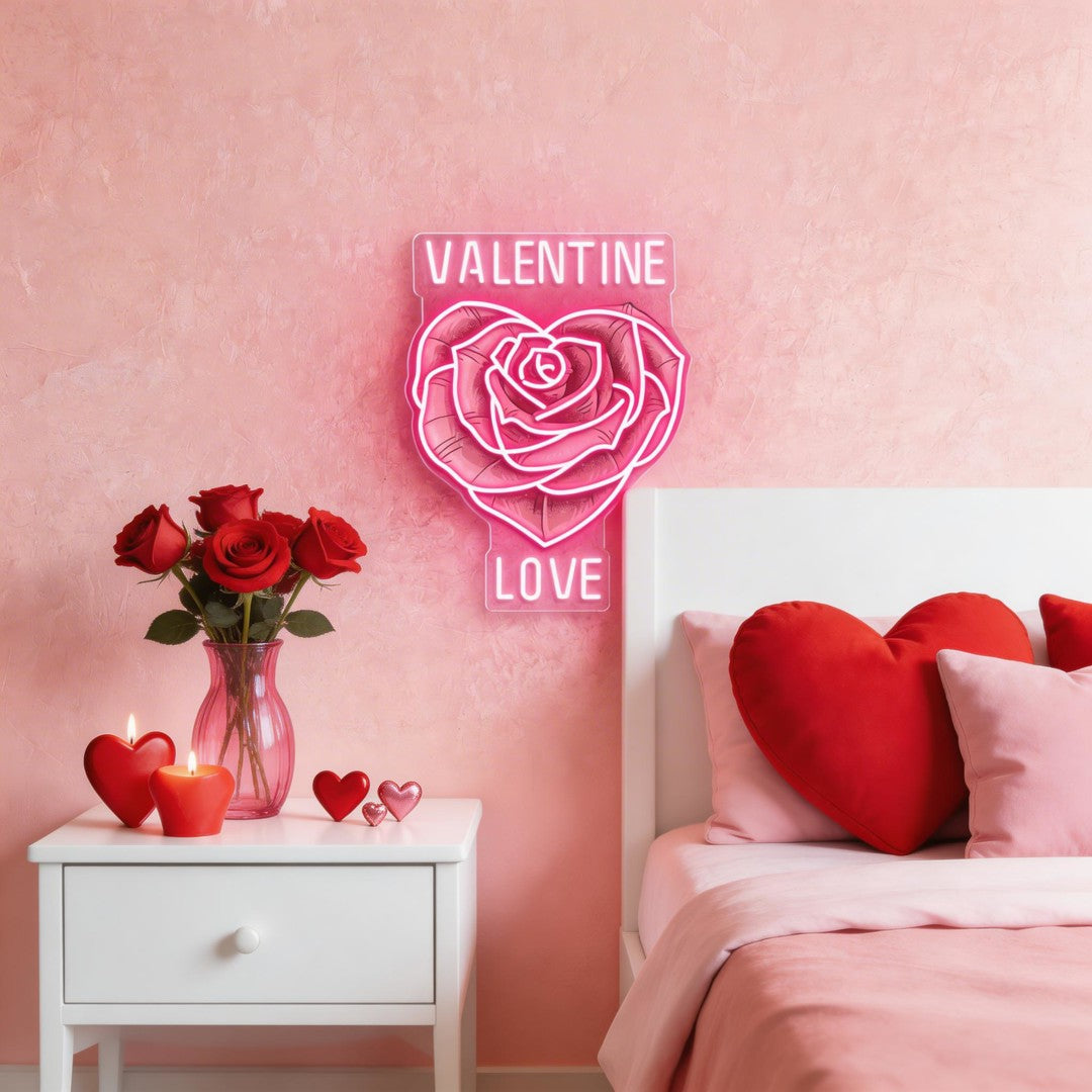 Love in Full Bloom: A Neon Valentine Best Gift For Valentine Neon Sight Light Artwork