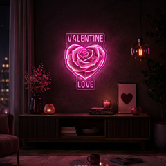 Love in Full Bloom: A Neon Valentine Best Gift For Valentine Neon Sight Light Artwork