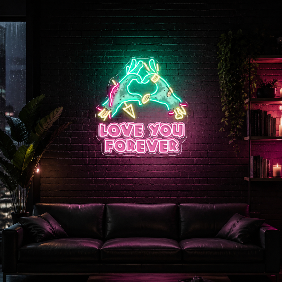 Risen for Love: A Valentine’s Zombie Glow Neon Sight Light Artwork