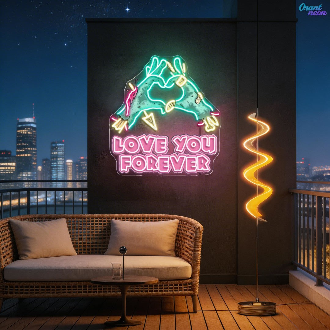 Risen for Love: A Valentine’s Zombie Glow Neon Sight Light Artwork