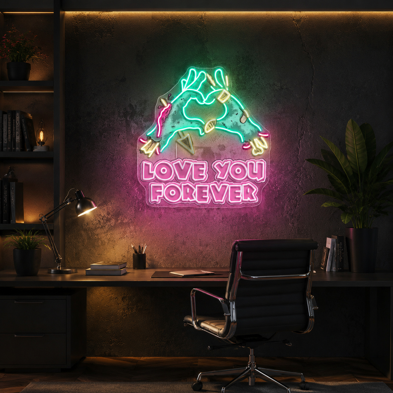 Risen for Love: A Valentine’s Zombie Glow Neon Sight Light Artwork