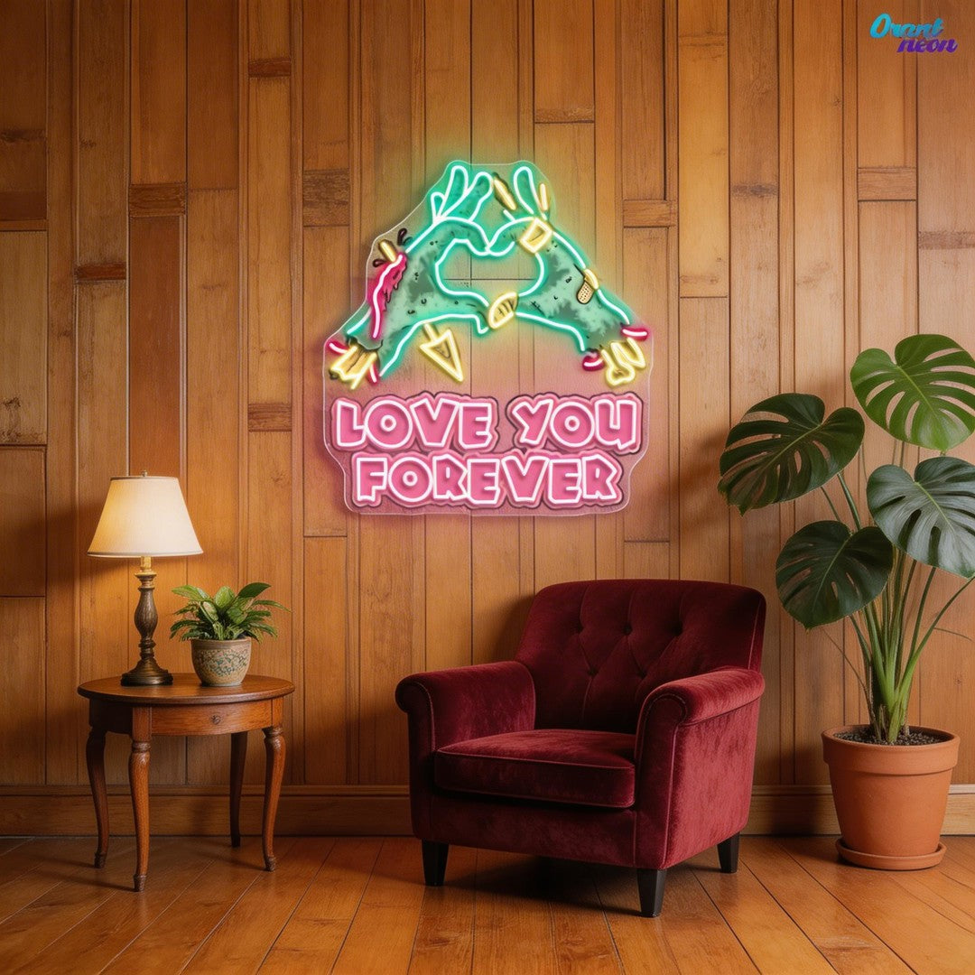Risen for Love: A Valentine’s Zombie Glow Neon Sight Light Artwork