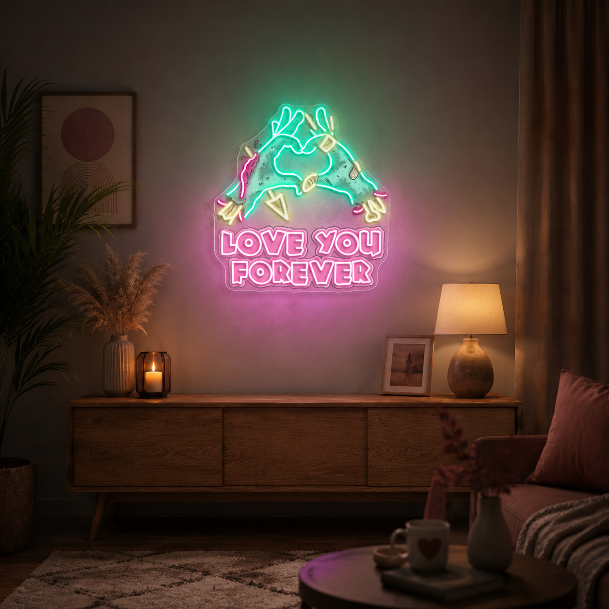 Risen for Love: A Valentine’s Zombie Glow Neon Sight Light Artwork